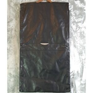 Zero Halliburton Black Leather Garment Bag Vintage Suit Cover Luggage Travel